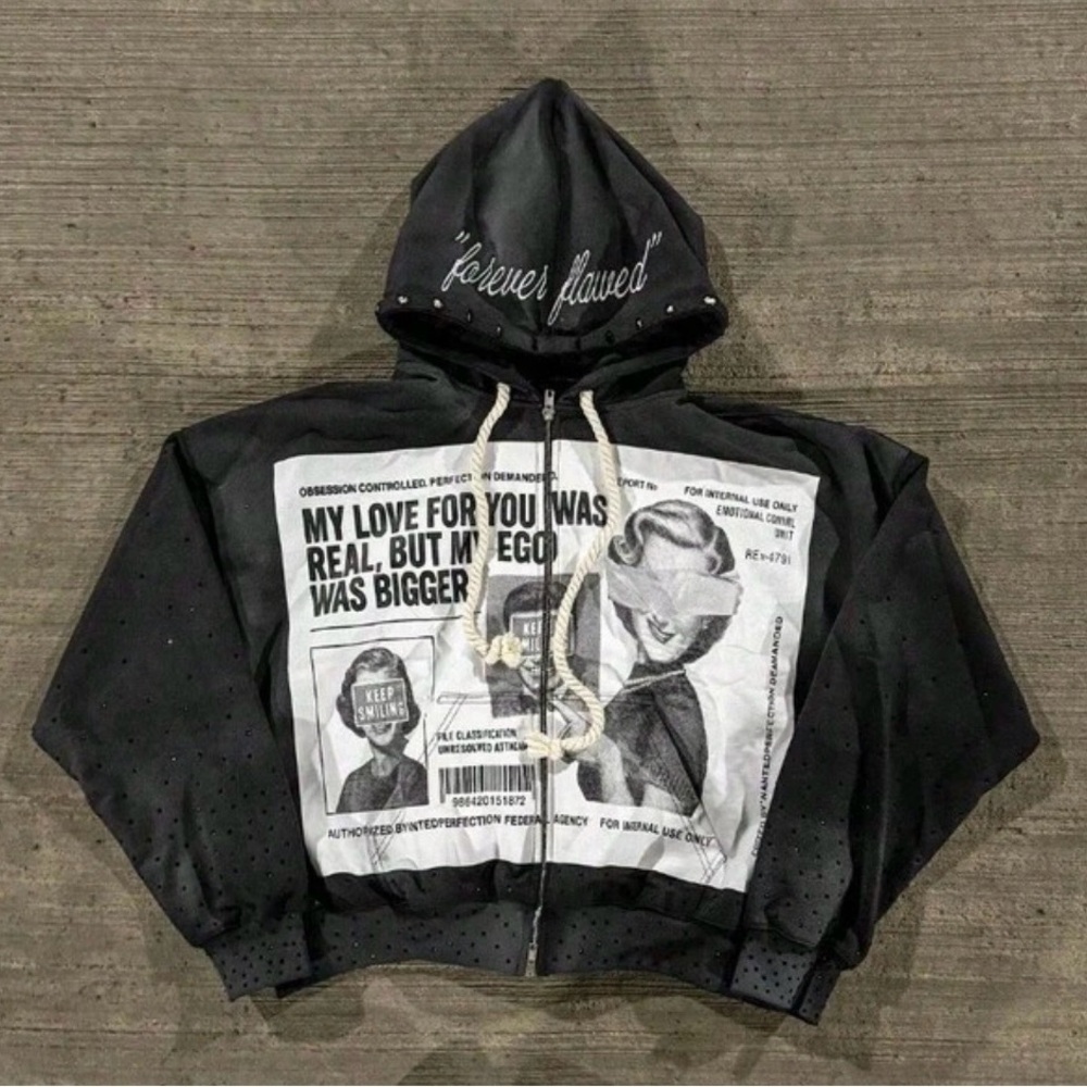 Black Graphic Kids Hoodie